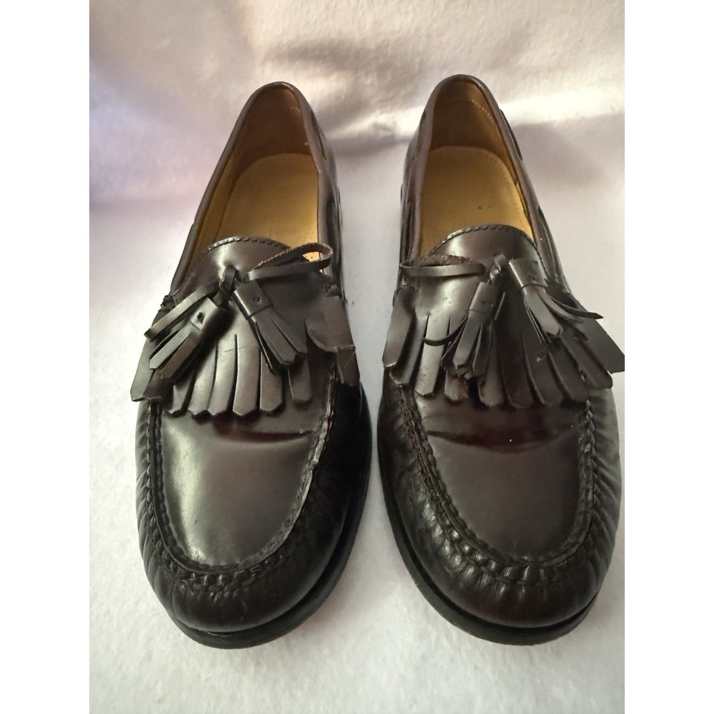 Vintage Cole Haan Mens 10D Slip On Tassel Loafers Leather Preppy Dress Shoes